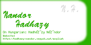 nandor hadhazy business card